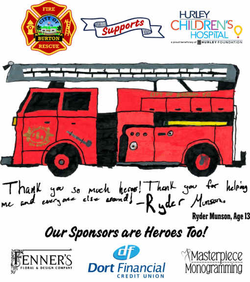 Burton Fire - Hurley Children's Hospital Fundraiser T-Shirt - Image 5